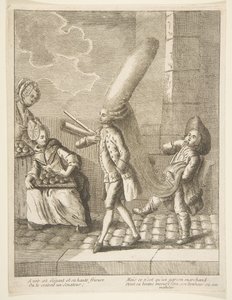 Chcete-li vidět jeho elegantní det a jeho vysoké kadeře, mysleli byste si, že je senátor, ale je to jen..., 1720-75. od Unbekannt