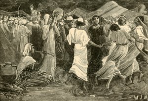 Áron a Izraelité uctívající tele, 1890. od Unbekannt