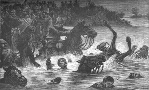 Nehoda desátých husarů, c1880 od Unbekannt