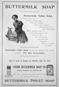 Reklama na toaletní mýdlo Cosmo Buttermilk, 1894 od Unbekannt