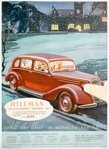 Reklama na motorová auta Hillman, 1936 od Unbekannt