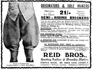Reklama na Reid Bros, sportovní krejčí a výrobce kalhot od Unbekannt