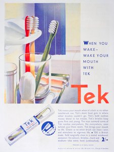 Reklama na zubní kartáčky Tek, Johnson and Johnson, 1931 od Unbekannt