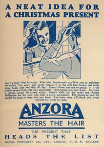 Reklama na vlasový fixátor Anzora, 1936. od Unbekannt