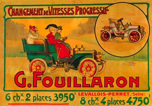 Inzerát na vozy Fouillaron, c1900s od Unbekannt