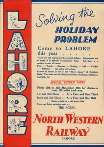 Reklama na North Western Railway propagující cestování do Lahore, 1936. od Unbekannt