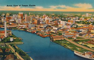 Letecký pohled na Tampu, Florida, c1940 od Unbekannt