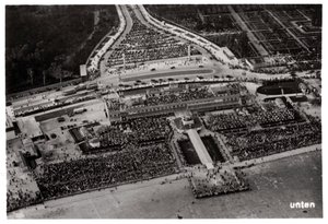 Letecký pohled na letiště Berlín Tempelhof, Německo, ze Zeppelinu, c1931 1933 od Unbekannt