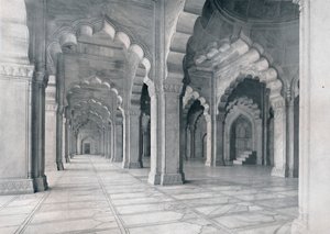 Agra. Interiér Moti Musjid. Perlová mešita, c1910. od Unbekannt