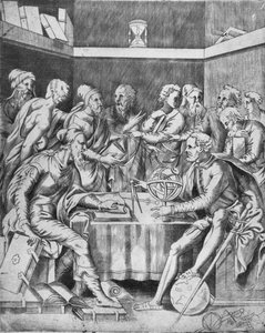 Agrippa učí své žáky matematicky, 1553, 1936 od Unbekannt