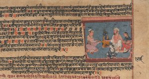 Akrura informuje Nandu a Yashoda: Stránky z rozptýlené Bhagavata Purana..., ca. 1630-50. od Unbekannt