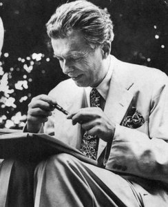 Aldous Leonard Huxley 1894-1963, anglický esejista a romanopisec, c1950 od Unbekannt
