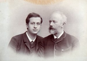 Alexander Siloti, ruský pianista a dirigent, a Peter Čajkovskij, ruský skladatel, 1888 od Unbekannt