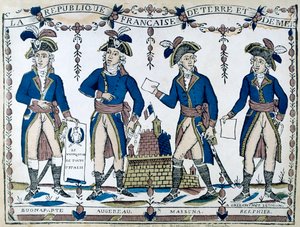 Alegorie Bonaparte, Augereau, Massina, Berphier, Francie, 1789 od Unbekannt