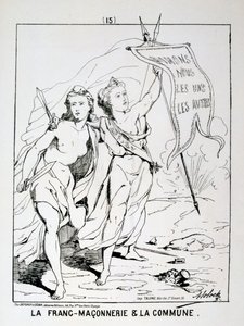 Alegorie svobodného zednářství a komuny, Pařížská komuna, 1871. od Unbekannt