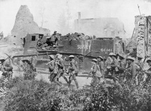Spojenecké jednotky pochodující osvobozeným městem, 27. října 1918 od Unbekannt