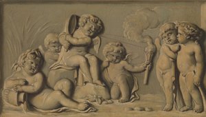Amorini ve hře jeden z páru, 1770-90. od Unbekannt
