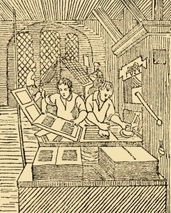 An Early Printers Office, c1930. od Unbekannt
