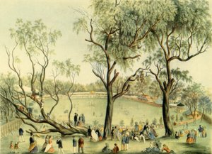 „An XI of England versus XXII of Victoria at Melbourne, 1864“, 1947. od Unbekannt