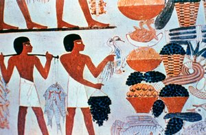 Staroegyptské nástěnné malby v hrobce v Thébách, Egypt od Unbekannt