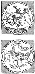 Starověké hrací karty: Knave and Eso, 1833 od Unbekannt