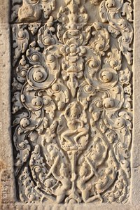 Angkor Wat, vyřezávané detaily na WallFlowers, Siem Reap, Kambodža od Unbekannt
