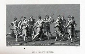 Apollo a múzy podle Giulio Romano, 1882 od Unbekannt