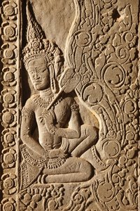 Apsara Dancer Carving v Angkor Wat, Siem Reap, Kambodža od Unbekannt