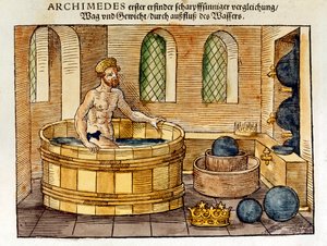 Archimedes ve své koupeli, 1547 od Unbekannt