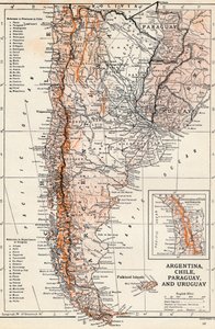 Argentina, Chile, Paraguay a Uruguay od Unbekannt