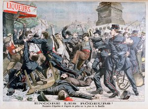 Ozbrojení zločinci bojující s policií, Place de la Bastille, Paříž, 1904 od Unbekannt