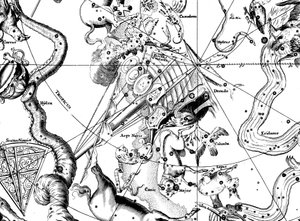 Astronomická mapa se středem v jižním souhvězdí Argo Navis, 1742 od Unbekannt