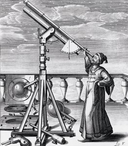 Astronomický dalekohled s pozorovatelem od Unbekannt
