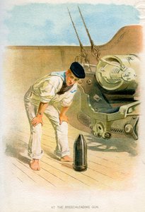 At the Breechloading Gun, c1890-c1893 od Unbekannt