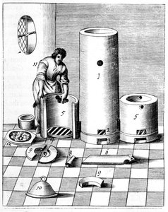 Athanor nebo Slow Harry, samonabíjecí pec udržující konstantní teplotu, 1683 od Unbekannt