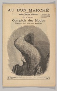 Au Bon Marché-Comptoir des Modes, Efektní slaměné klobouky, léto 1890, 1890. od Unbekannt
