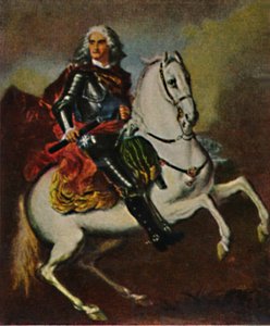 August der Starke 1670-1733. - Gemälde von Silvestre, 1934. od Unbekannt