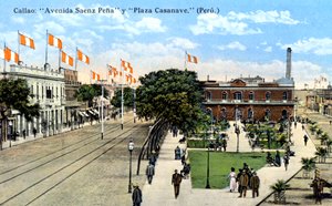 Avenida Saenz Pena a Plaza Casanave, Callao, Peru, 1900 od Unbekannt