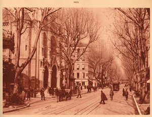 Avenue de la Victoire a kostel Notre-Dame, Nice, 1930. od Unbekannt