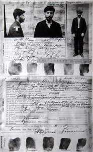 Baku Policejní podoba politického zločince J Jugašvili Stalina, 1910 od Unbekannt