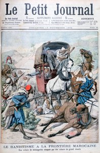 Bandité útočící na poštovní autobus na marocké hranici, 1904 od Unbekannt
