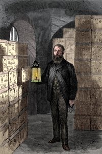 Obchod s bankovkami v trezorech Bank of England, c1870 od Unbekannt