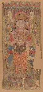 Prapor s bódhisattvou, možná Mahamayuri, 9.-10. století. od Unbekannt