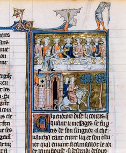 Banket a jezdci, c1280-1290 od Unbekannt