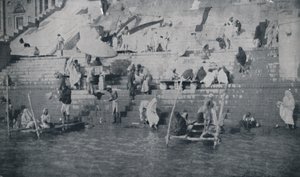 Koupání v Benares, 1924 od Unbekannt