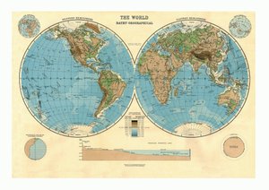 Bathy-orografická mapa světa, c1920 od Unbekannt