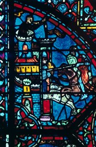 Bitva o město, barevné sklo, katedrála v Chartres, Francie, c1225 od Unbekannt