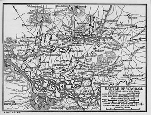 Bitva u Wagramu, pozice 5. července 1809, 1896. od Unbekannt