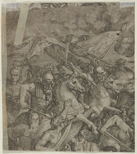 Bitva u Milvijského mostu fragment verso, 1500s. od Unbekannt