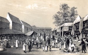 Bazar v Kábulu, v sezóně ovoce, 1847 od Unbekannt